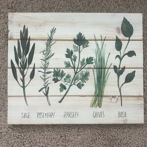 Herb Illustration Wooden Wall Art